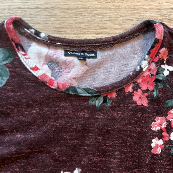 3/$6 Stitch Fix Violets and Roses floral dress - Picture 2 of 6